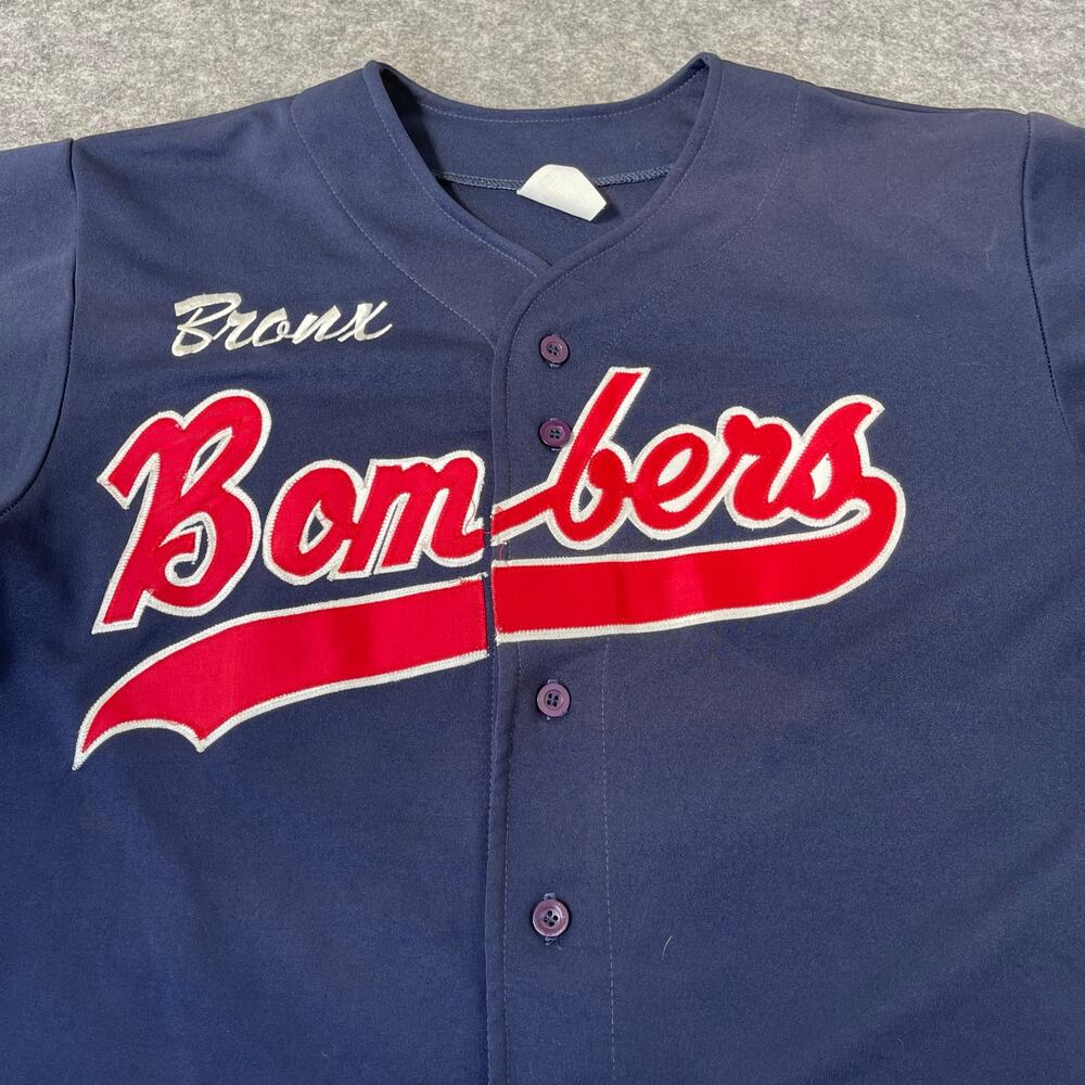 Vintage New York Bronx Bombers Mens Baseball Jersey #56 Navy Blue/Red Size Large - Picture 5 of 8